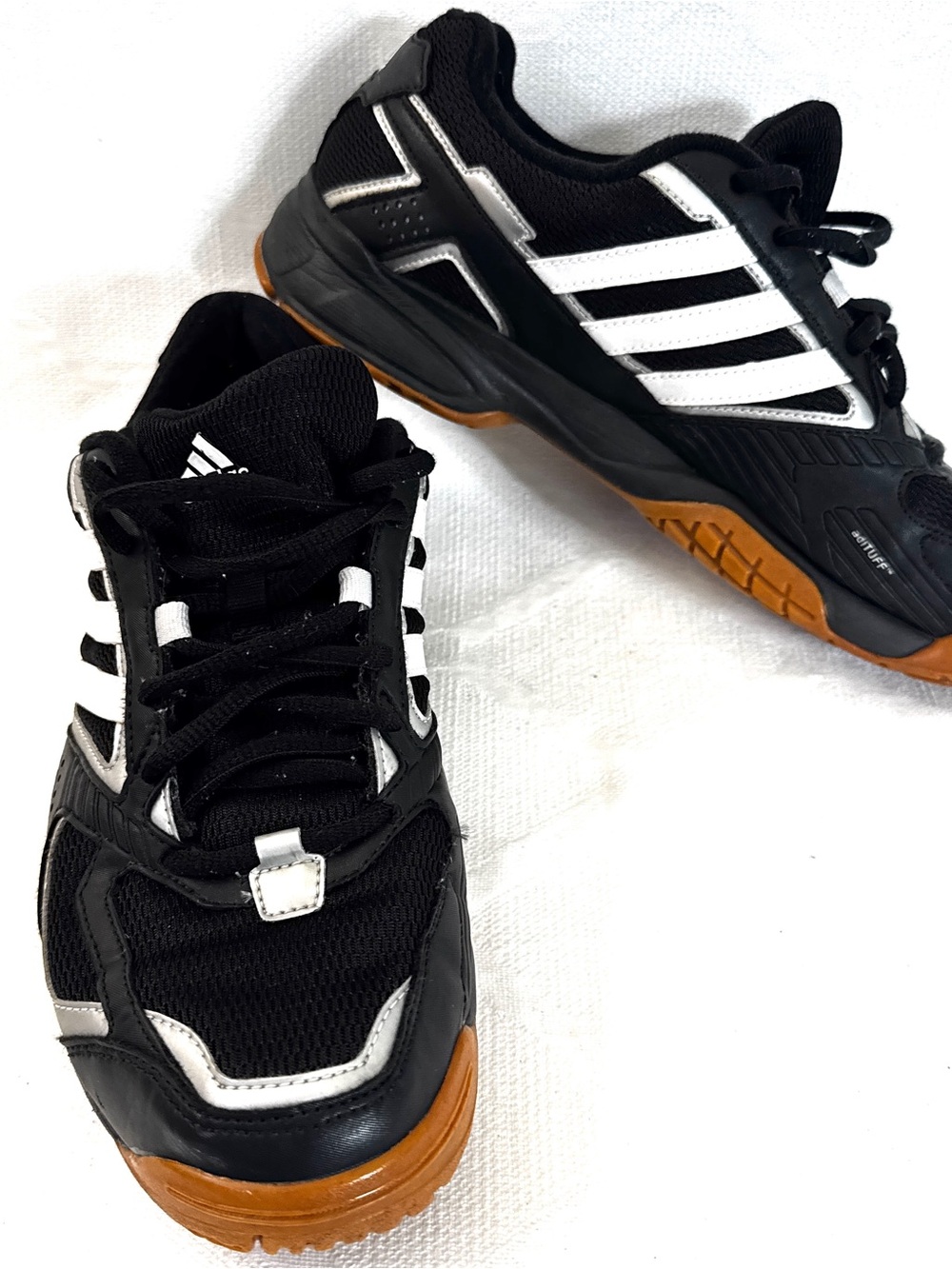 Adidas U42027 adiTUFF Court Shoes Men's Size 9.5 Black White